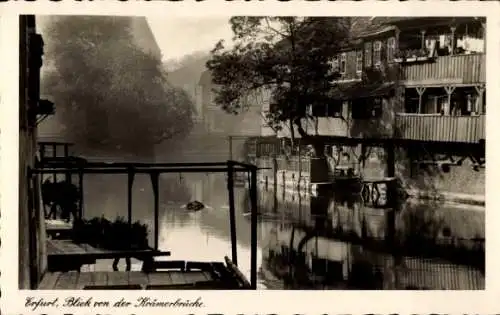 Ak Erfurt in Thüringen, Blick von der Krämerbrücke