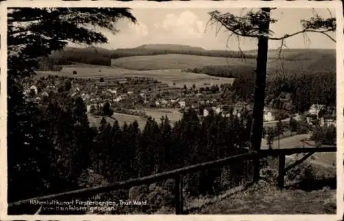 Ak Finsterbergen Friedrichroda im Thüringer Wald, Totalansicht, Blick vom Hainfelsen