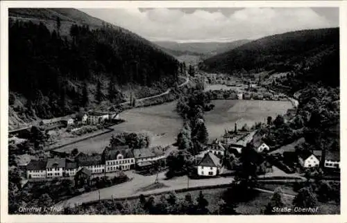 Ak Ohrdruf in Thüringen, Straße nach Oberhof, Panorama