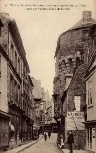 Ak Vire Calvados, Rue Cheussee, Turm