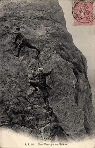 Ak Salève Haute Savoie, une Varappe au Saleve