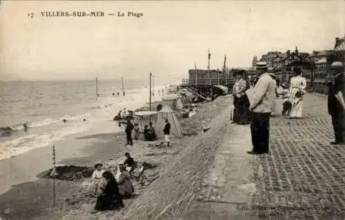 Ak Villers sur Mer Calvados, Strand