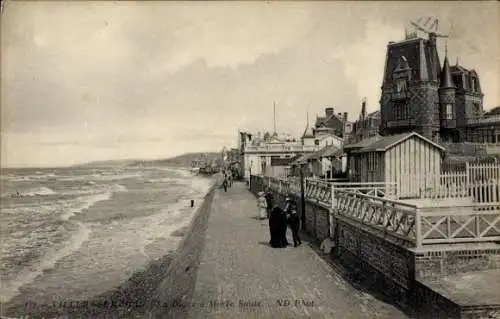 Ak Villers sur Mer Calvados, Digue a Maree haute