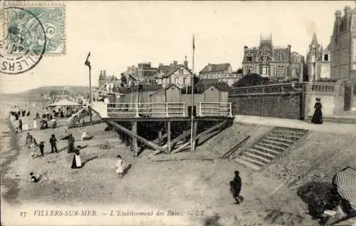 Ak Villers sur Mer Calvados, Etablissement des Bains