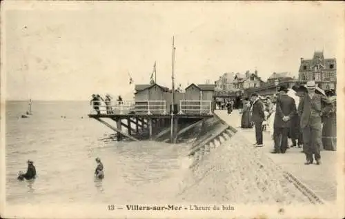 Ak Villers sur Mer Calvados, l'heure du bain