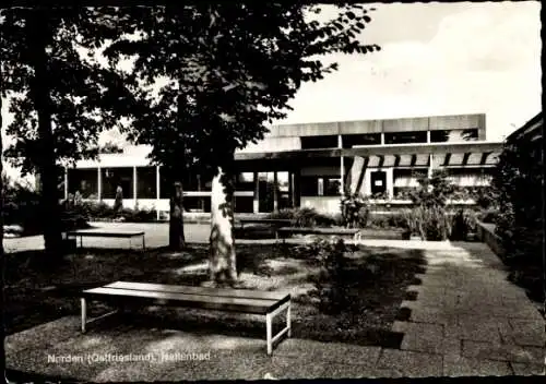 Ak Norden Ostfriesland, Hallenbad, Außenansicht