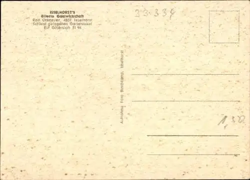 Ak Isselhorst Gütersloh in Westfalen, Gastwirtschaft, Rolf Ortmeyer, Gastraum