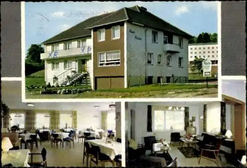 Ak Bad Sachsa im Harz, Pension Mücke, Gastraum, Außenansicht