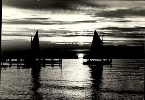 Ak Ostseebad Kühlungsborn, Sonnenuntergang, Segelboote