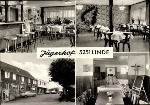 Ak Linde Lindlar im Oberbergischen Kreis, Jägerhof, Gaststätte Josef Römer, Bar, Kegelbahn