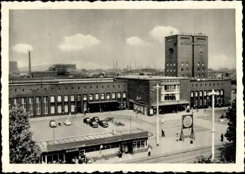 Ak Oberhausen am Rhein, Bahnhofsgebäude