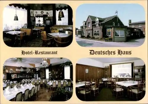 Ak Lägerdorf in Holstein, Hotel-Restaurant Deutsches Haus, Außenansicht, Speiseraum