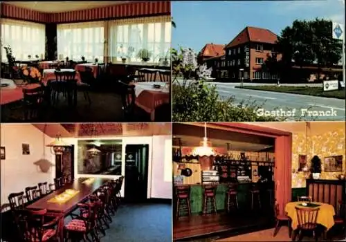 Ak Brietlingen in Niedersachsen, Gasthof Franck, Außenansicht, Bar, Speiseraum