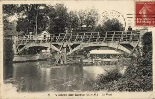 Ak Villiers sur Morin Seine et Marne, Brücke