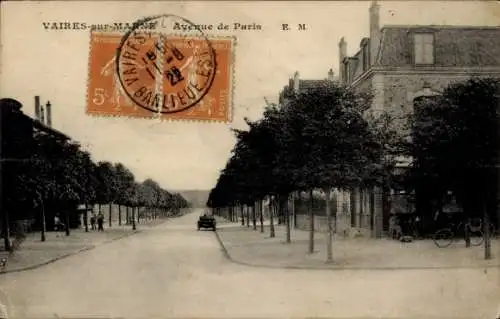 Ak Vaires Seine et Marne, Avenue de Paris