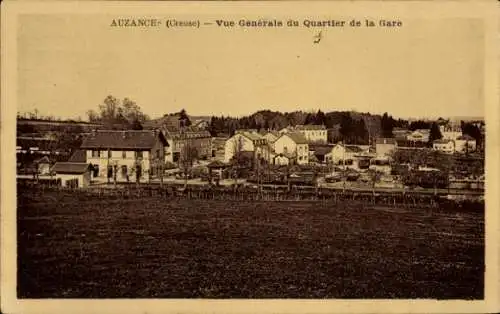 Ak Auzances Creuse, vue Generale du Quartier de la Gare