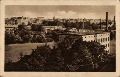 Ak Glauchau in Sachsen, Blick vom Dach der mechanischen Baumwollweberei Harnisch & Oertel