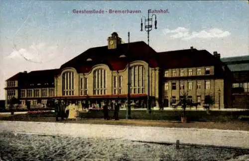 Ak Geestemünde Bremerhaven, Bahnhof