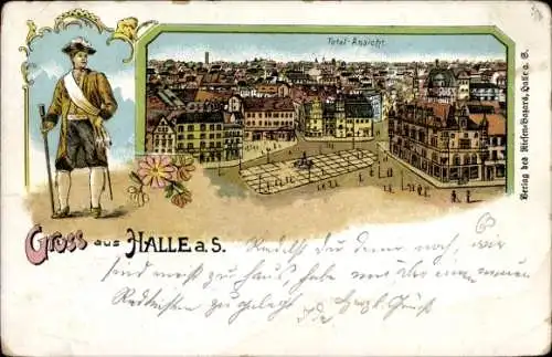 Litho Halle an der Saale, Totalansicht