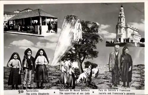 Ak Portugal, Pastorinhos, Aparicao de Nossa Senhora, Pais de Jacinta und Francisco