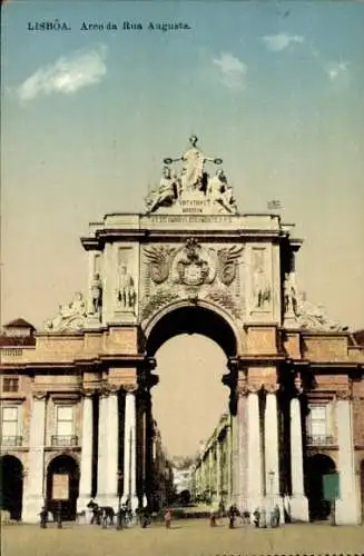 Ak Lisboa Lissabon Portugal, Arco da Rua Augusta