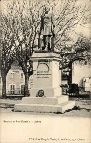 Ak Lissabon Portugal, Blick auf Statue von Jose Estevao