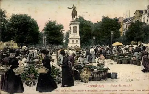 Ak Luxemburg Luxembourg, Marktplatz