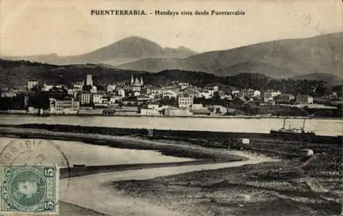 Ak Fuenterrabia Fuenterrabia Baskenland, Hendaye von Fuenterrabia aus gesehen