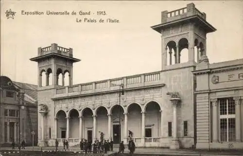 Ak Gent Ostflandern, Expo 1913, Le Palais de l'Italie