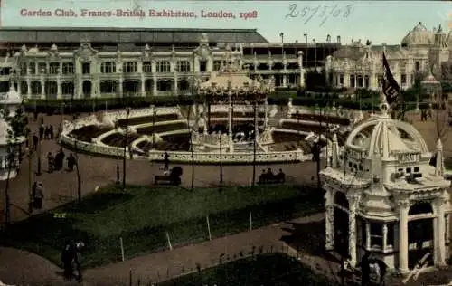 Ak London City, Garden Club, Franco-Britische Ausstellung 1908