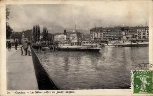 Ak Stadt Genf Schweiz, Debarcadere du Jardin Anglais