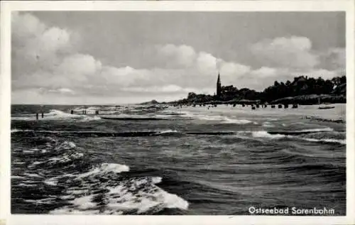 Ak Sarbinowo Ostseebad Sorenbohm Pommern, Strand vom Meer gesehen