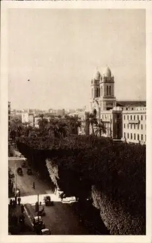 Ak Tunis Tunesien, Avenue Jules-Ferry, Kathedrale