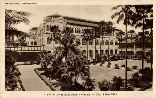 Ak Singapore Singapur, Hauptgebäude, Raffles Hotel