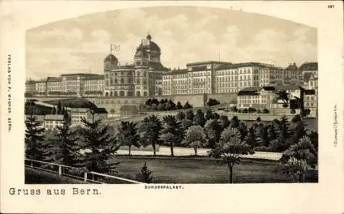 Litho Bern Stadt Schweiz, Bundespalast