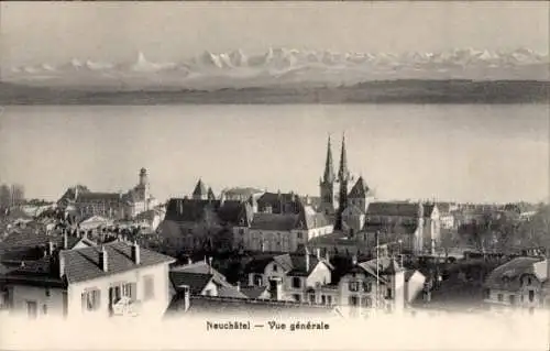 Ak Neuchâtel Neuenburg Stadt, Gesamtansicht