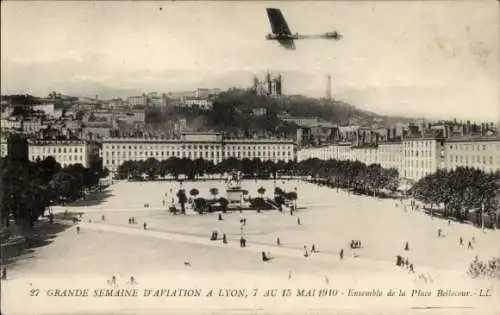 Ak Grande Semaine de l'Aviation de Champagne 1910, Ensemble de la Place Bellecour