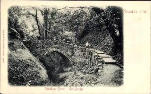 Ak Shanklin Isle of Wight England, Shanklin Chine, Alte Brücke