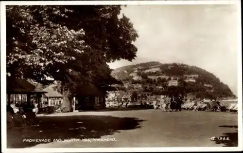 Ak Minehead Südwestengland, Promenade, North Hill