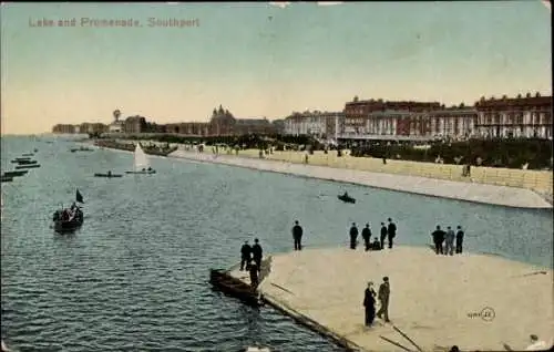 Ak Southport Merseyside England, See, Promenade