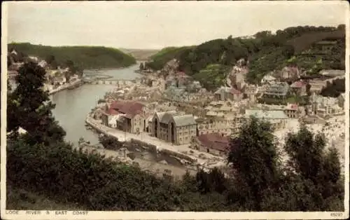 Ak Looe Cornwall England, Fluss an der Ostküste