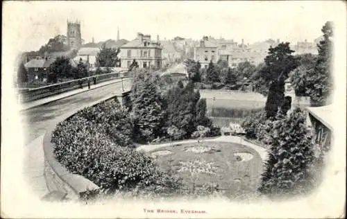 Ak Evesham Worcestershire England, Brücke