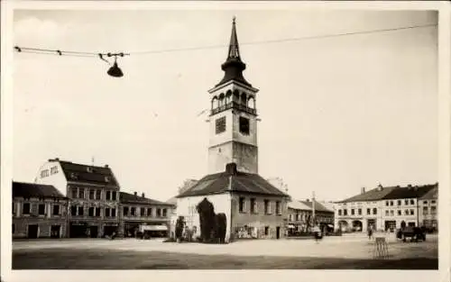 Ak Dobruška Gutenfeld Region Königgrätz, Marktplatz, Rathaus