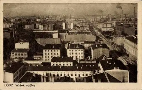 Ak Łódź Lodz Lodsch Polen, Blick über die Stadt