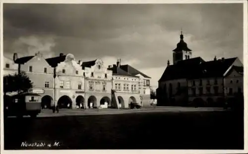 Ak Uničov Mährisch Neustadt Region Olmütz, Marktplatz