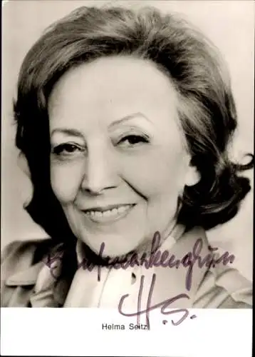 Foto Schauspielerin Helma Seitz, Portrait, Autogramm