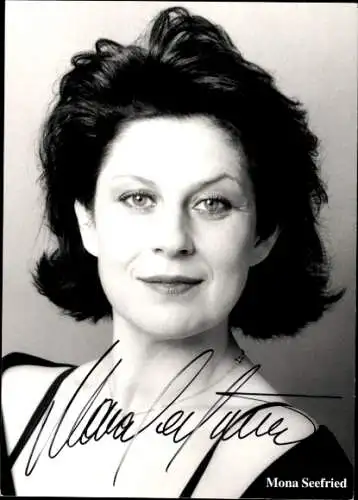 Ak Schauspielerin Mona Seefried, Portrait, Autogramm