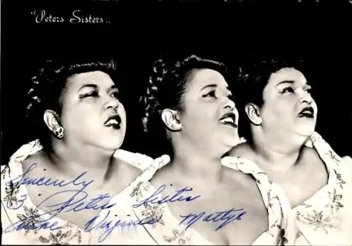 Ak Schauspielerinnen Peters Sisters, Portrait, Autogramm