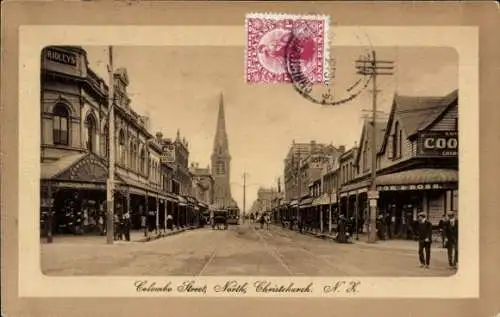 Ak Christchurch Neuseeland, Colombo Straße