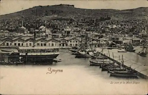 Ak Smyrna Izmir Türkiye, Hafen und Berg Pagus